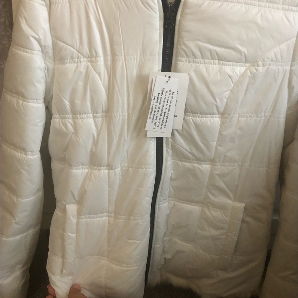COPY - reversible real rabbit white fur coat